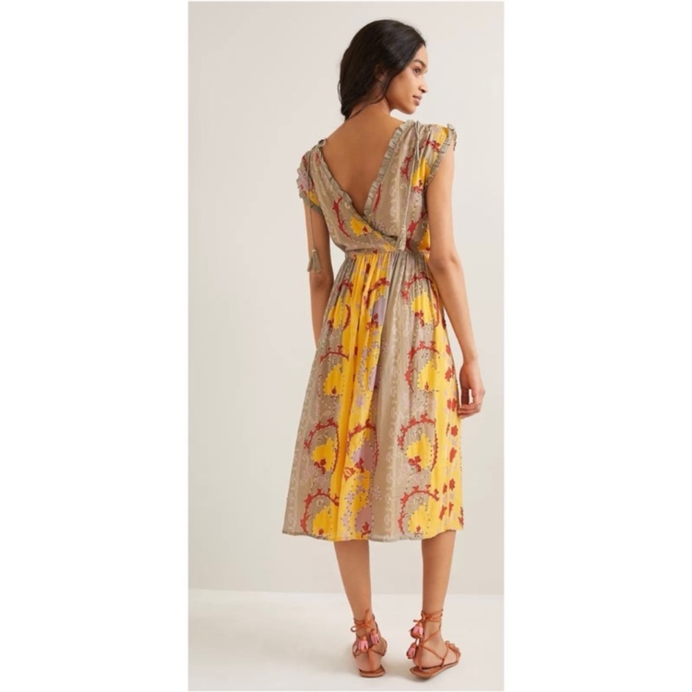 Anthroologie Let Me Be Beaded‎ Maxi Dress Boho Bohemian, size X-LARGE yellow - Picture 4 of 16